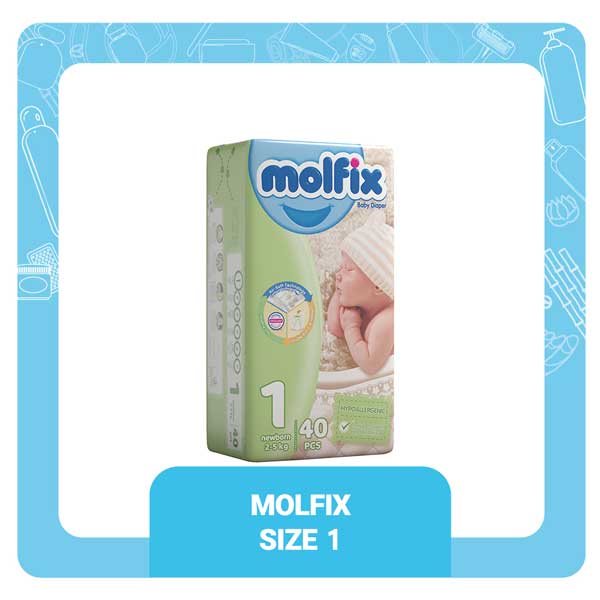 پوشک مولفیکس سایز 1 بسته 40 عددی (molfix)