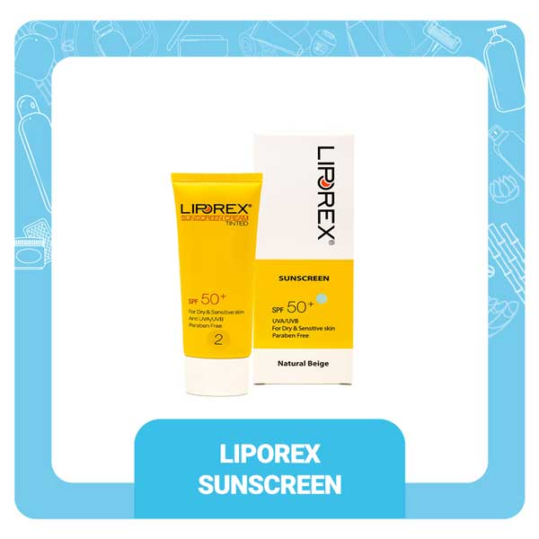 کرم ضد آفتاب لیپورکس برای پوست خشک و حساس بژ طبیعی SPF 50