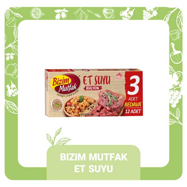 عصاره گوشت بیزیم موتفاک بسته 12 عددی Bizim Mutfak