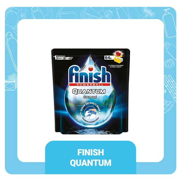 قرص ظرفشویی فینیش کوانتوم 64 عددی با رایحه لیمو | Finish